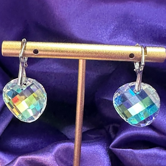 Marea Crystal Sterling Silver Drop Earrings, Made in Czech Republic w/Swarovski - Picture 4 of 16